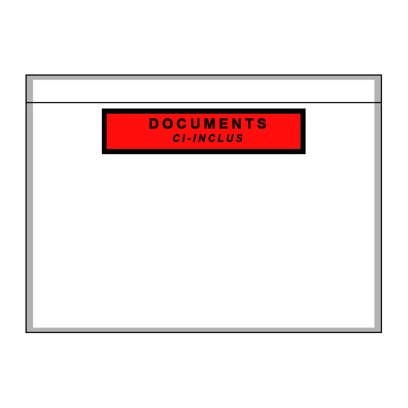 pochette porte document adhésive d'expédition format A6-DL-A5-A4 de 10 a  500 ex